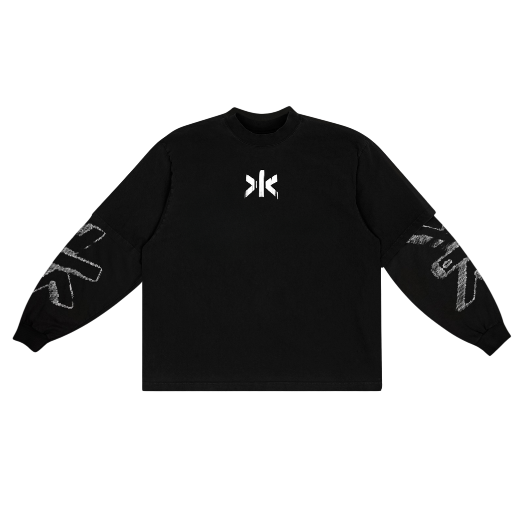 >|< OMAKASE DOUBLE LAYER TEE BLACK ON BLACK