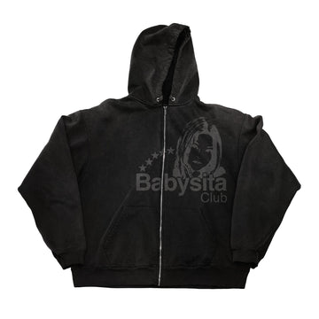 BABYSITA CLUB ZIP - UP HOODIE (BLACK) - LvCiudvd