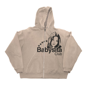 BABYSITA CLUB ZIP - UP HOODIE (SAND) - LvCiudvd